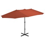 thumbnail of vidaXL Parasol met aluminium paal 460x270 cm terracotta