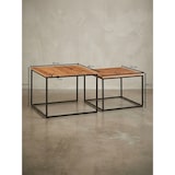 thumbnail of Industrie-Stil Wohnzimmertisch 2er Set, Holz & Metall, Quadratisch. 60x60x46 cm | Kadima Design