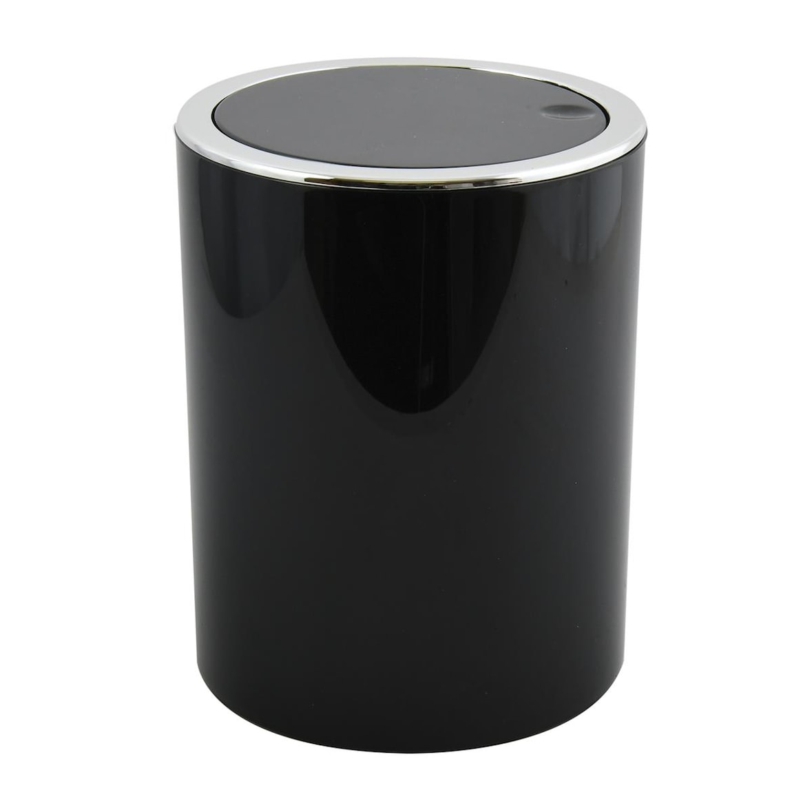 MSV - Zwarte plastic badkamerafvalbak van 6 liter, 18x24,2 cm