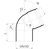 thumbnail of PoloPlast POLO KAL XS Bogen DN 90, 67,5 Grad