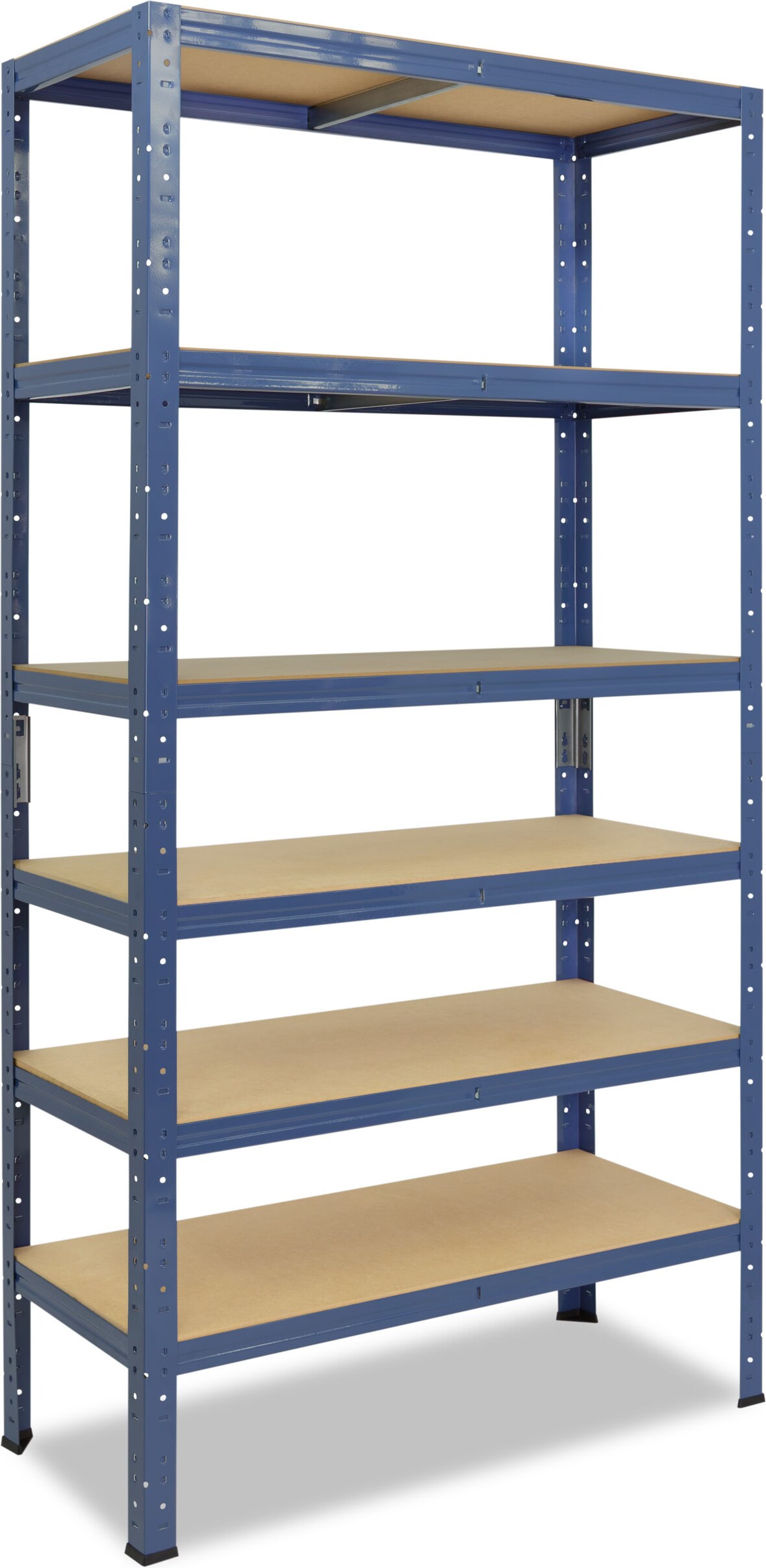 shelfplaza HOME 230x23x30 cm Schwerlastregal in blau mit 6 Böden und 145 kg Traglast pro Boden