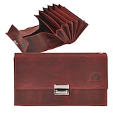 thumbnail of Greenburry Kellnerbörse Leder antik rot Vintage Bedienungsbörse Taxibörse Kellnergeldbörse