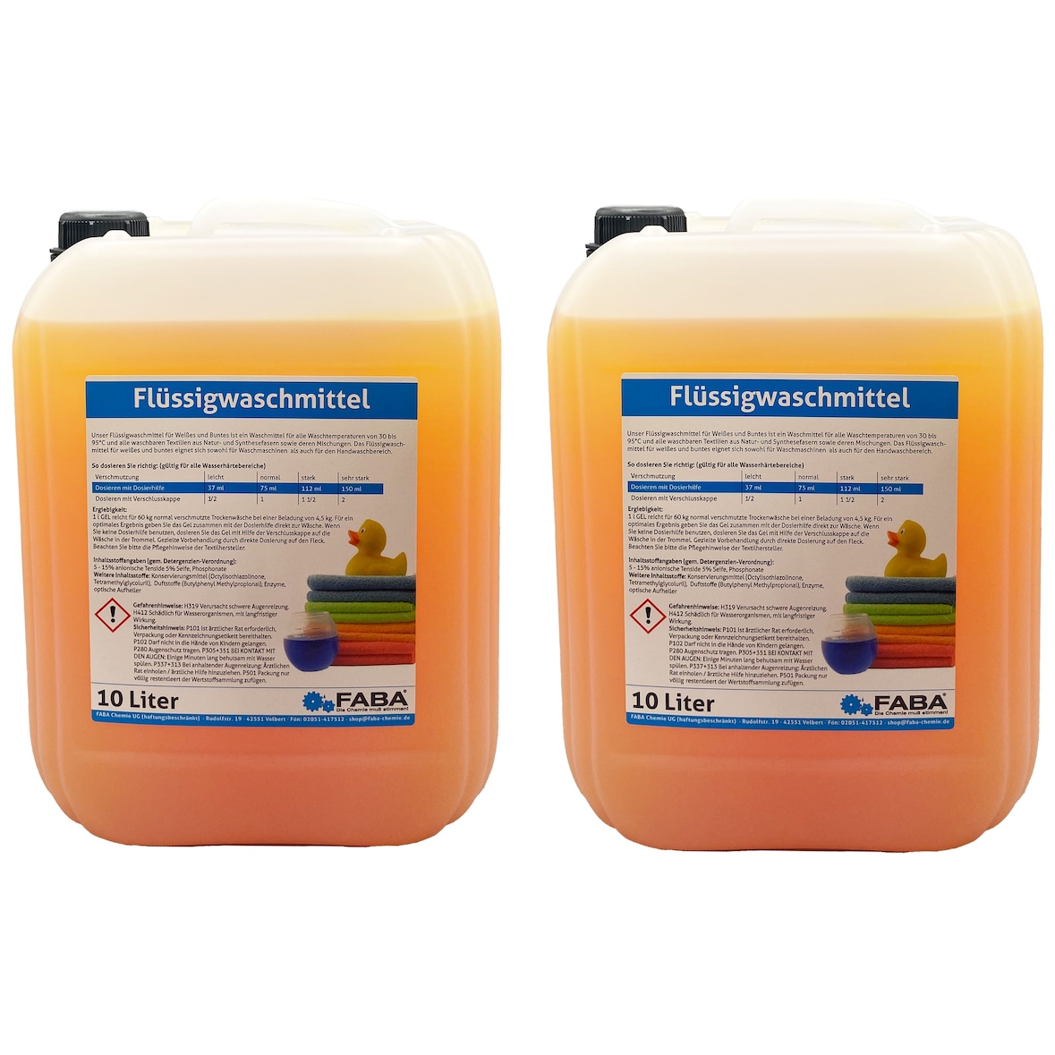 2 x 10 L Flüssigwaschmittel Konzentrat orange Universal Color