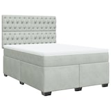 thumbnail of vidaXL Boxspringbett mit Matratze Hellgrau 140x190 cm Samt