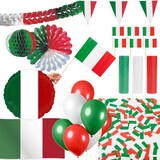 thumbnail of Italien Party Deko Set 225 tlg. Partyset Partydeko rot grün weiß Fussball WM EM