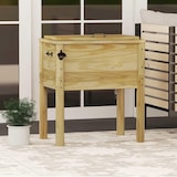 thumbnail of COSTWAY Houten Drankenkoeler, 51L Buiten Terras Koeler met 3 Handvatten & Flessenopener