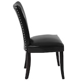 thumbnail of Set van 2 eetkamerstoelen Chesterfield, stoel keukenstoel, klinknagels FSC®-gecertificeerd ~ imitatieleer, zwart, donkere poten