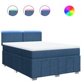 thumbnail of vidaXL Boxspringbett mit Matratze Blau 160x200 cm Stoff