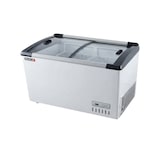 thumbnail of Romux® Tiefkühlinsel für Speiseeis 400 Liter mit 2 Schiebetüren aus Gebogenem Glas Weiß | Professionelle Gefriertruhen