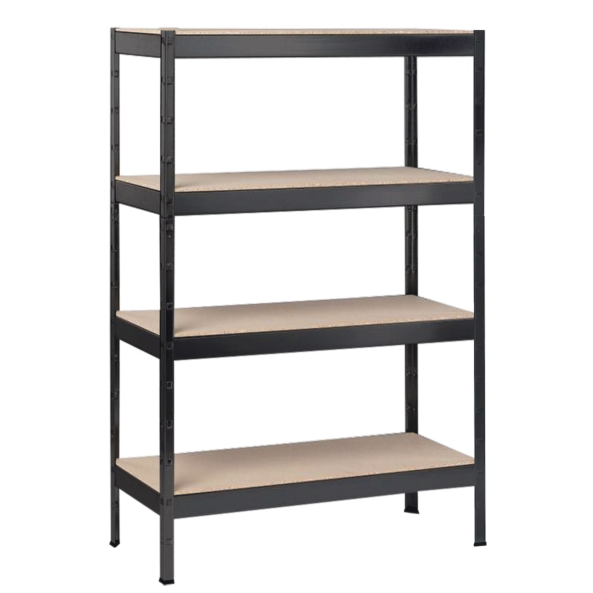 SCHULTE Regalwelt rekken voor zwaar gebruik met 4 houten planken, 180x120x40 cm (HxBxD), draagvermogen per niveau ca. 150 kg, zwarte structuur