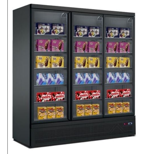 Gastro Tiefkühlschrank Gefrierschrank Eisschrank 3 Glastüren 1530 Liter -18/-22°C