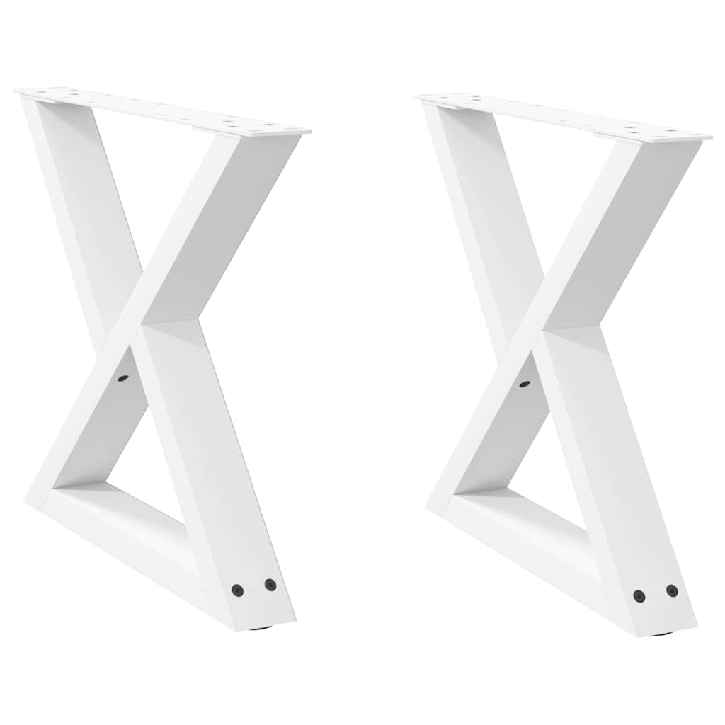 Helloshop26 - Set mit 2 verstellbaren Couchtischbeinen 50 x 42–43,3 cm modernes Design Wohnzimmer weißer Stahl 02_0056991