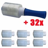 thumbnail of Sparset 32 Rollen Bündelstretchfolie mit verlängerten Kern + Abroller