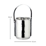 thumbnail of Eiseimer Seattle (Höhe 16 cm) mit Deckel, Eiszange und Einsatz, Edelstahl, fein gehämmert
