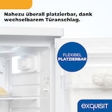 thumbnail of Exquisit Kühlschrank ohne Gefrierfach, 126 Liter, 55 cm Breit, Freistehend, Kompakt, Temperaturregelung, LED-Licht, KS516-V-040D weiss