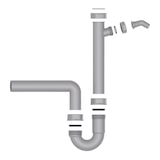 thumbnail of ECO SAVE Siphon Küchenspüle, Abfluss für Spüle Küche aus recyceltem Kunststoff, mit Anschluss für Geschirrspüler