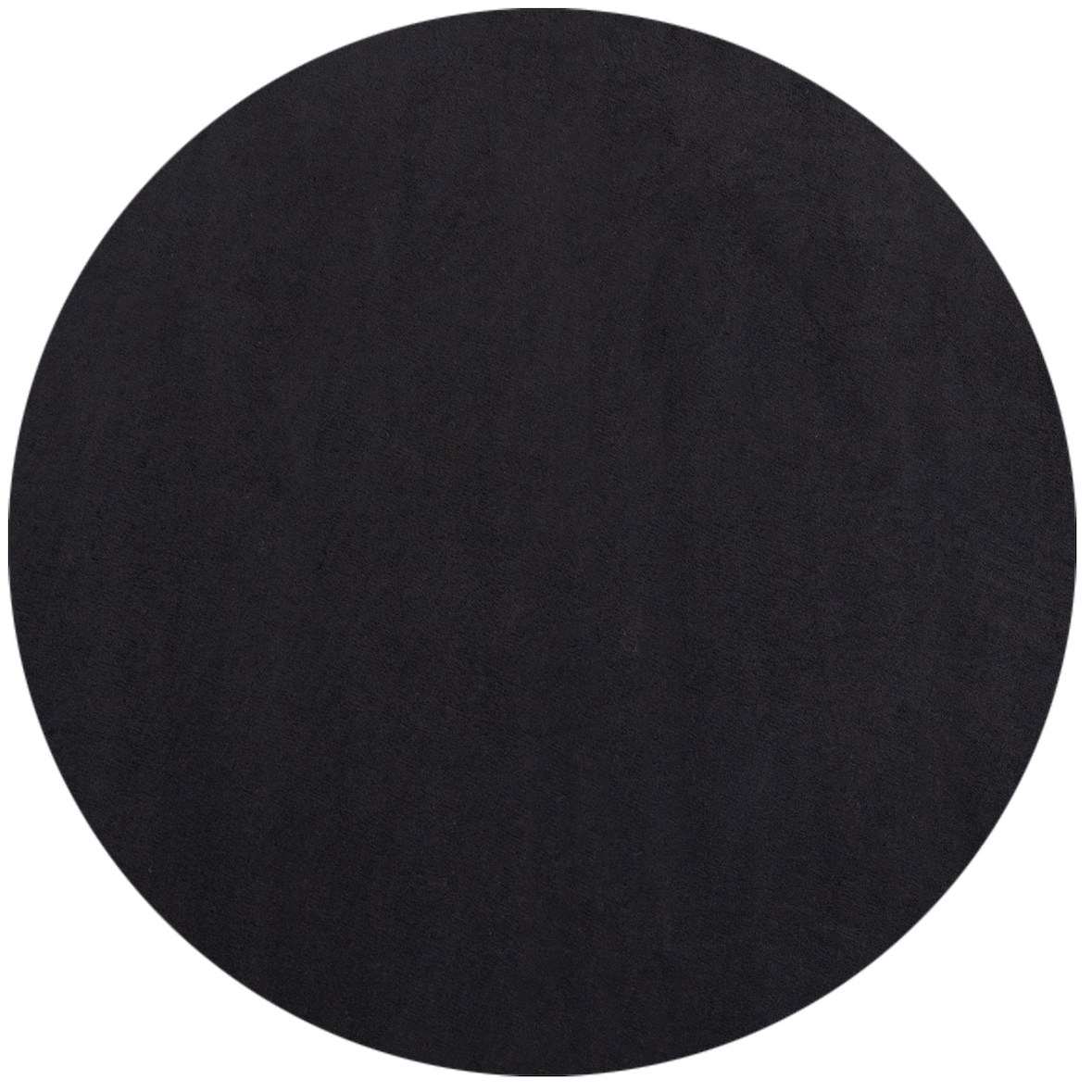 Teppich Wohnzimmer Einfarbig Pflegeleicht Waschbar Schlafzimmer OEKO-TEX Rund Schwarz 160x160 cm Schadstoffgeprüft – LECH von Kadima Design