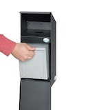 thumbnail of PROREGAL Großvolumiger E-Zigarettensammler mit Schutzdach | 3,7 Liter, HxBxT 42,3x18x13cm | Verzinkter Stahl | Grau | Ascher Aschenbecher