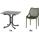 thumbnail of SIENA GARDEN Urban Lights Set 5teilig District gastrotauglich olive mit Tisch Sola 80x80