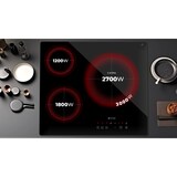 thumbnail of EVVO Placa Vitrocerámica 3 zonas de cocinado V60, Potencia máxima 5.700W, 9 niveles, máx diámetro 30 cm, control táctil, indicador de calor