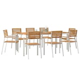 thumbnail of vidaXL Garten Essgruppe 9 pcs Braun Massives Teakholz & Edelstahl