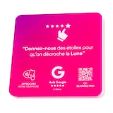 thumbnail of Plaque avis Google NFC connectée avec QR code Viewup - 10x10cm - Acrylique rigide - Rose