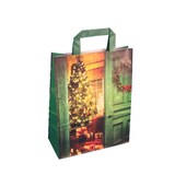 thumbnail of 250 Papiertragetaschen Geschenktüten 22+10x28cm "Weihnachtsstube" 90g/m² extrastark