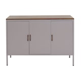 thumbnail of Cómoda HWC-L84, aparador aparador, 3 puertas metal 90x120x40cm, revestido de melamina ~ gris