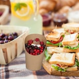 thumbnail of Relaxdays Kraftpapier Becher 100er Set, abgeschrägt, Pommes, Eis, Popcorn, Snacks to go, 400ml, Snackbecher Pappe, braun