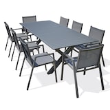 thumbnail of Ensemble repas de jardin 8 places en aluminium gris anthracite - FLORIDE