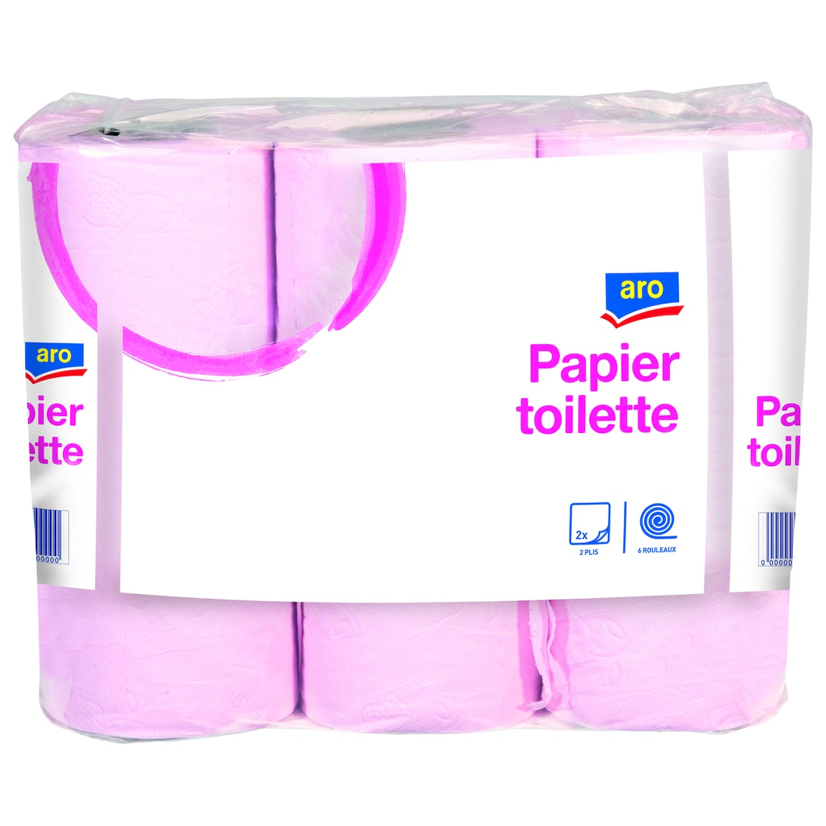 aro Papier toilette rouleau rose x 48