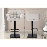 thumbnail of Conjunto de 2 bancos de bar Cobertura em tecido Damaso preto/branco