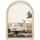 thumbnail of HOMCOM espejo de pared arqueado, espejo de baño 50x70 cm con marco de imitación de piedra, estilo moderno, para salón, dormitorio, entrada, beige