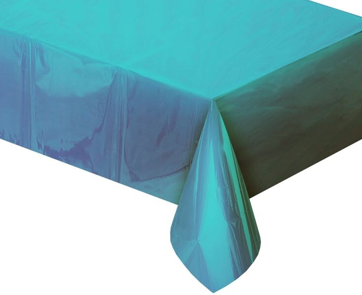 Tischdecke hellblau metallic