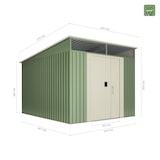 thumbnail of Wasabi – Gartenhaus Außenbereich 6,6 m2 Stark – Oberlicht aus Polycarbonat – Doppelschiebetür – Geneigtes Dach – 279x238x203cm