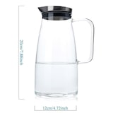thumbnail of Intirilife Karaffe in KLAR - 1,2l Krug aus Borosilikatglas mit Henkel und Deckel geeignet für heiße und kalte Getränke, Tee, Kaffee, Wasser
