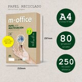 thumbnail of Papel Reciclado din A4, Paquete de Folios A4 80gr, Papel para Fotocopiadora e Impresora, Papel Reciclado 250H  · m-office (1 paquete)
