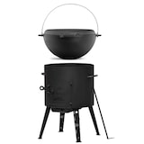 thumbnail of Ø36 Uchag 2mm stahl Utschak Utschagofen 8L Gusseisen Kazan mit Gusseisen Deckel-Grillpfanne Kasan Feuerstelle Feldküche Außenküche Eintopfofen