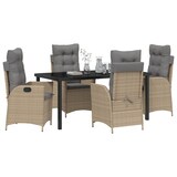 thumbnail of vidaXL 5-teiliges Garten-Ess-Set mit Kissen in Beige aus Poly-Rattan
