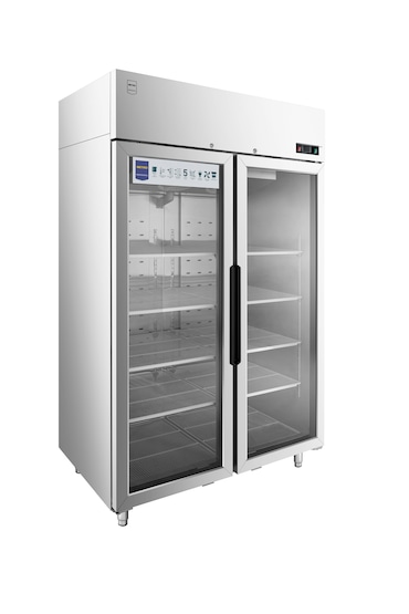 METRO PROFESSIONAL Frigorífico com porta de vidro GRE1400G, aço inoxidável, 131.4 x 80.5 x 209 cm, 940 L, prateado