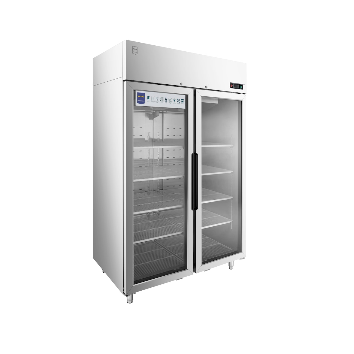 METRO PROFESSIONAL Frigorífico com porta de vidro GRE1400G, aço inoxidável, 131.4 x 80.5 x 209 cm, 940 L, prateado