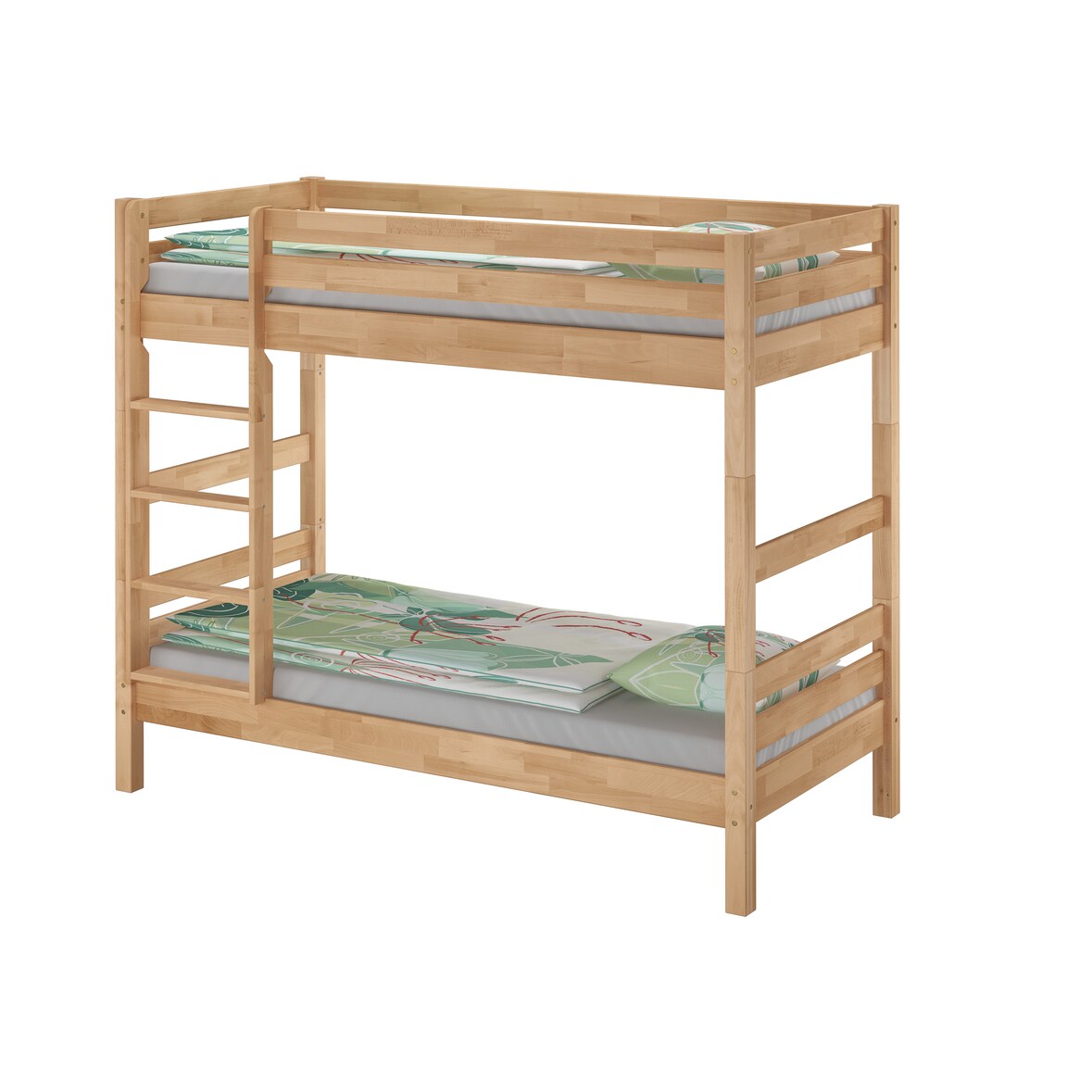 Breites Etagenbett Massivholz Buche 100x200 Stockbett mit wählbarem Zubehör V-60.17-10 ohne Zubehör
