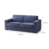 thumbnail of Dmora Festes Sofa Adriana, 2-Sitzer-Sofa, 100% Made in Italy, Wohnzimmersofa aus Stoff, mit Standard-Armlehnen, Cm 180x95h90, Blau