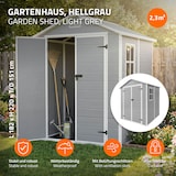 thumbnail of ECD Germany Gartenhaus wetterfest 2,3m², Gerätehaus aus Kunststoff, 151x182x220 cm, Hellgrau, Geräteschuppen Gartenschuppen Outdoor Aufbewahrung