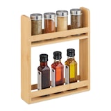 thumbnail of Relaxdays Gewürzregal, Bambus, HxBxT: 30,5 x 25,5 x 6,5 cm, 2 Etagen, Gewürzaufbewahrung stehend, Gewürzständer, natur
