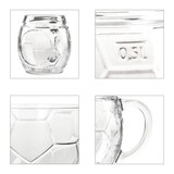 thumbnail of 3tlg Fußball Set Biergläser 0,5L geeicht & Schale Ball-Relief Krug aus Glas Bowl