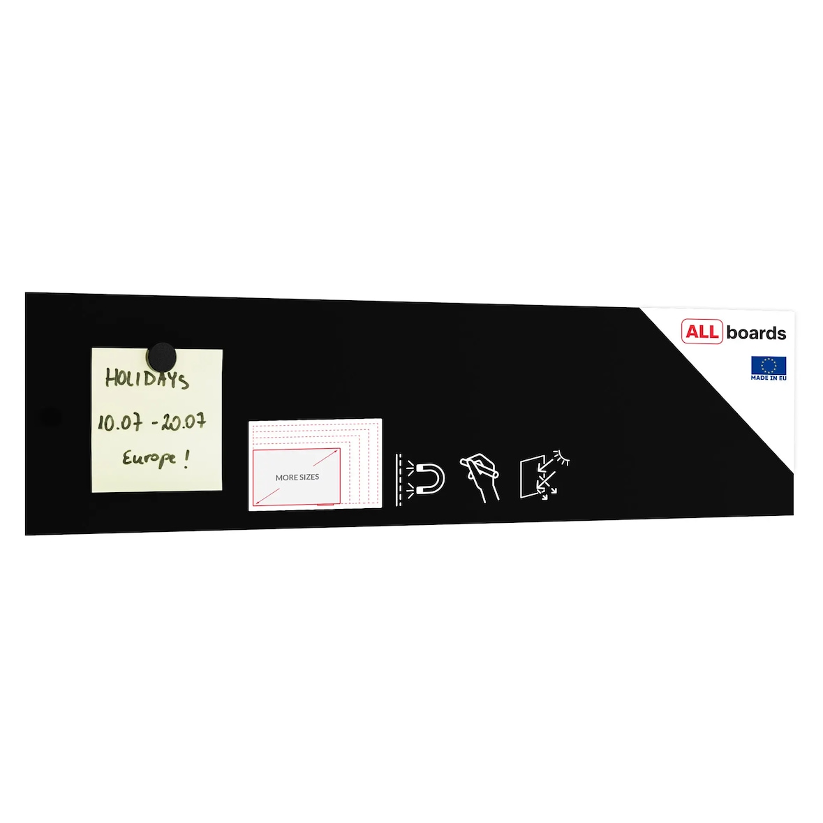 ALLboards Tableau magnétique à craie SLIMboard sans cadre 60×15 cm