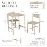thumbnail of Set Tavolo Bar Con 2 Sedie Mod. PORTOFINO colore beige e rovere chiaro by Yelloo