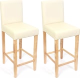 thumbnail of 2er-Set Barhocker Barstuhl M37 Kunstleder ~ creme, helle Füße