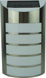 thumbnail of LED Solar Wandleuchte Fassadenleuchte aus rostfreiem Stahl für den Außenbereich mit Bewegungs-Sensor in Edelstahl | 160 x 70 x 265mm (B. x L. x H.) |